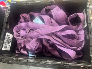 6 X LARGE CRATES OF WEBBING SLING STRAPS | 1 TONNE LOAD LIMIT | 3M 6M 8M & 20M