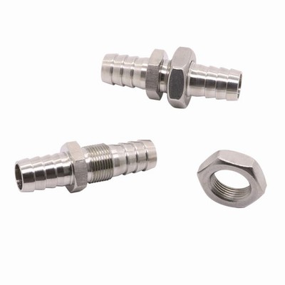 V2A Bulkhead-Schlauchanschluss mit Widerhaken
