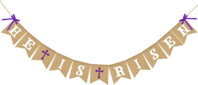 HE Is Risen Banner Burlap - Easter Banner - Easter Decorations - Religious Holid