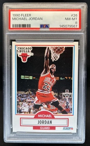 1990-91 Fleer Michael Jordan #26 Bulls PSA 8