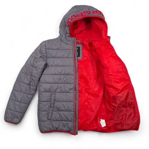 Under Armour Jacket Youth Large Gray Coldgear Puffer Coat Hooded Quilted Boys - Picture 5 of 10