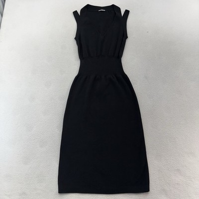 designer bodycon midi dress Wolford Bodycon Midi Dress Size S Stretch Knit Sculpting Designer Black  Small