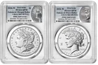Pre- 2026 W Morgan &Peace Silver Dollar Enhanced Liberty Bell PCGS SP70 FS #763
