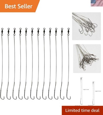 Heavy-Duty Fishing Hook Rigs - 20pcs Nylon & Stainless Steel, Ideal for Bass