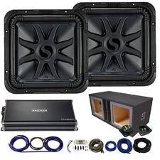 Kicker 44L7S122 12" L7 Subwoofers with 43CXA18001 Amplifier & Ported Sub Box