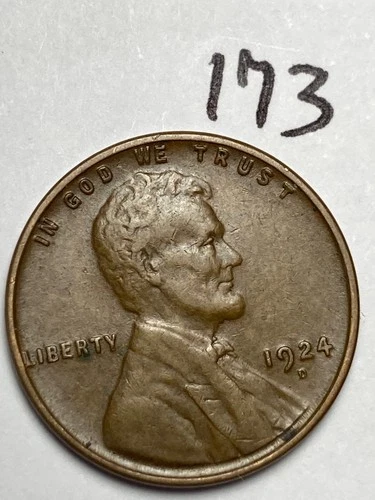 1924-D LINCOLN WHEAT CENT, "EXTREMELY FINE" CONDITION, Low Mintage Date, #173