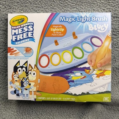 Crayola Color Wonder Magic Light Brush Bluey Mess Free Coloring Set Ages 3+ New
