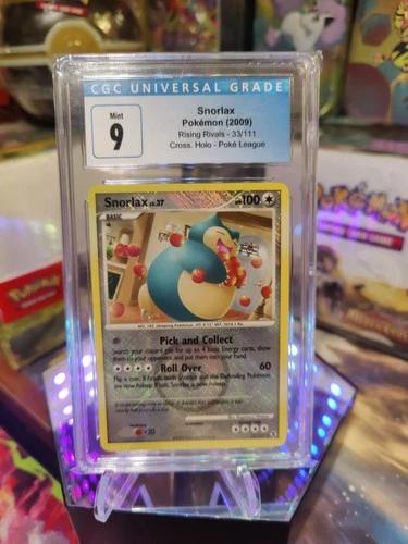 CGC 9-Gem, Snorlax (2009 Rising Rivals 33/111 Cross Holo Pokémon League)