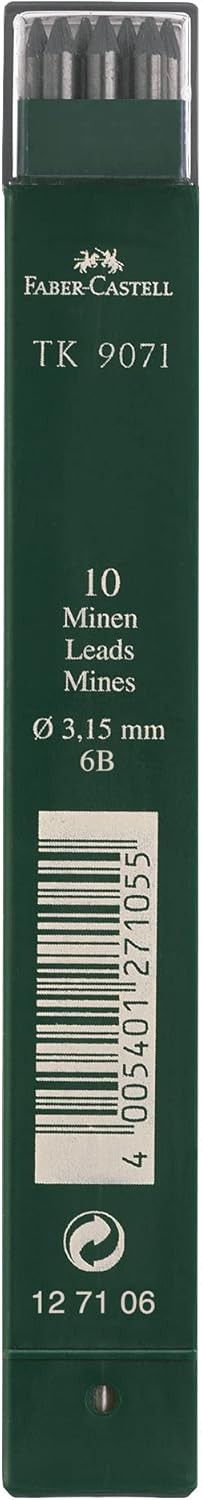 Faber-Castell TK9071 3.15mm 6B Leads (Pack of 10)