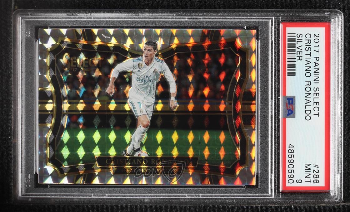 2017-18 Panini Select Field Level Silver Prizm Cristiano Ronaldo PSA 9 MINT s6t