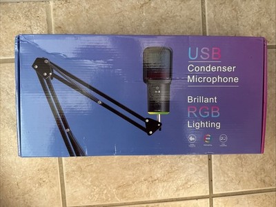 ONIKUMA M530 Gaming USB Microphone Noise Cancellation, Boom Arm,RGB Lighting
