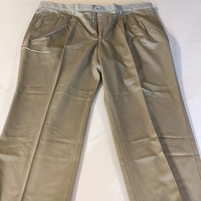 Vintage Dockers Pants Mens 50X30 Khaki Pleated Wrinkle Free USA Classic Preppy
