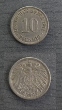 Deutsches Reich 10 Pf, 1911 A, Kupfer-Nickel, s (52390) Erhaltung siehe Foto, Pr