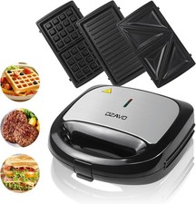 Appareil à Croque Monsieur 3 en 1 Sandwich Grill Panini Toaster Gaufre avec R...