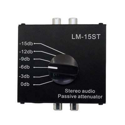 Compactly Passive Stereo Audios Attenuator Durability Metal Construction Shell