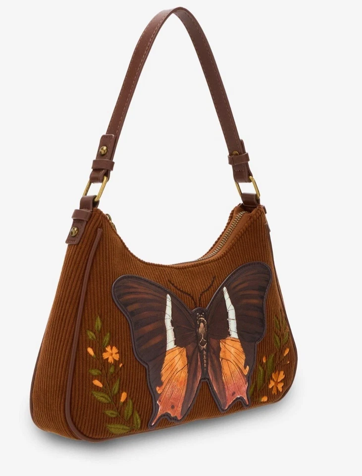 NWT Butterfly Patch CORDUROY Shoulder BAG & WALLET! Whimsigoth Fairy  - Image 2 of 4