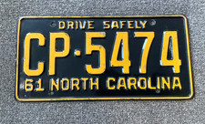 Rare 1961 North Carolina License Plate Original Ford Chevy Dodge Nice Rare 1961 North Carolina License Plate Original Ford Chevy Dodge Nice