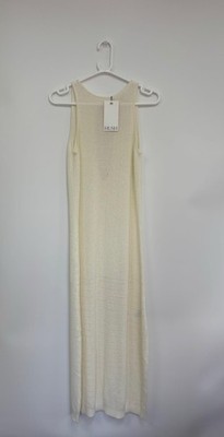 Women's Hush Clara Knitted Dress Beach Cover Up Cream Black Stitch Size XS / S