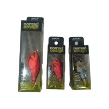 Nomad lure lot of 3 - D-trak 65, Atlas 55 Red Crew, and Atlas 55 Threadfin Shad