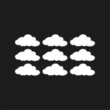 Set of 9 Clouds Vinyl Decal Stickers Minimal Sky Weather Car Window sticker