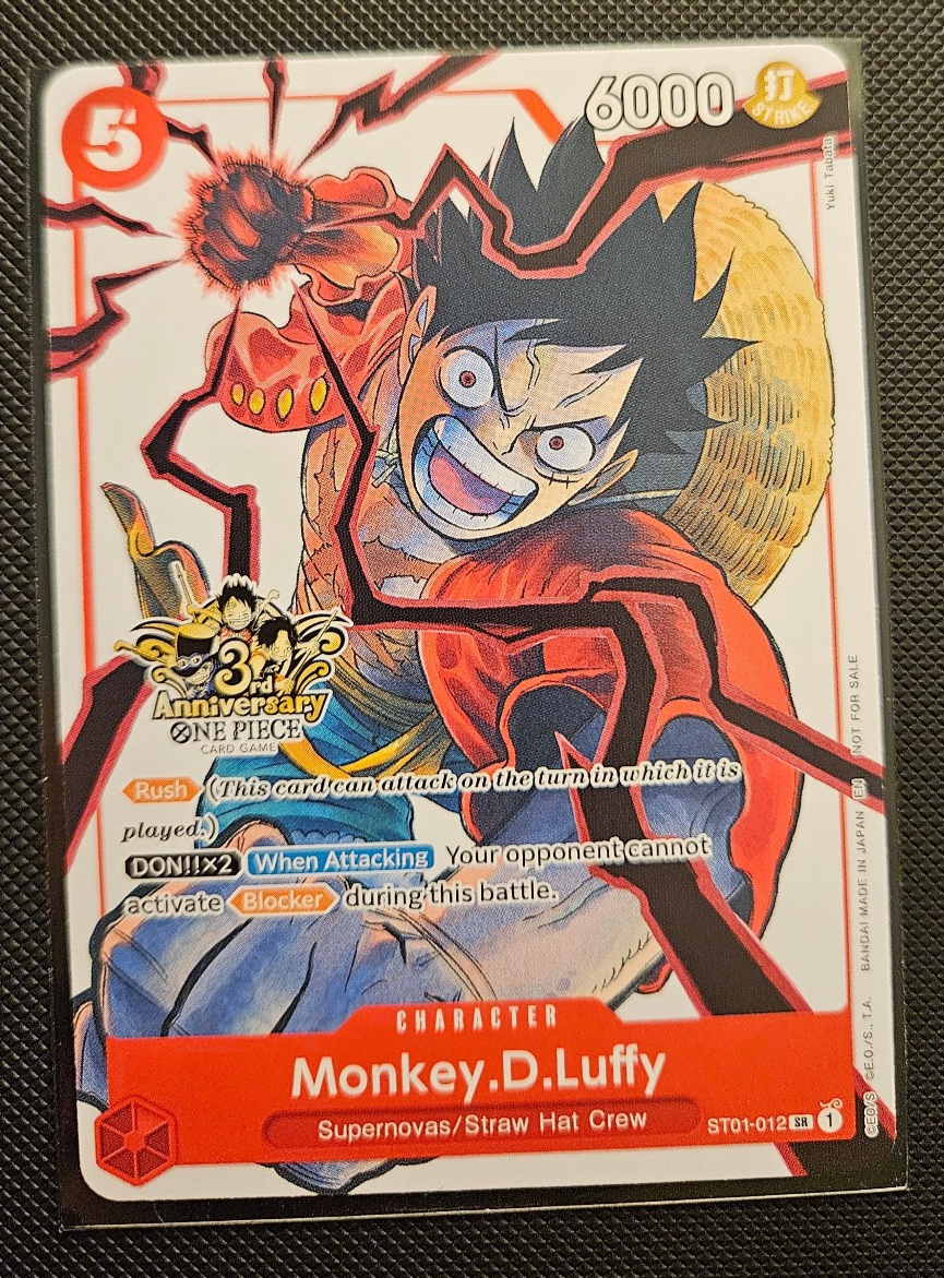 2025 One Piece Monkey D Luffy ST01-012 3rd Anniversary Super Rare 