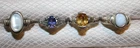 Vintage STERLING SILVER 19 Gram 4 Ring LOT Colored & White Gemstone RINGS!