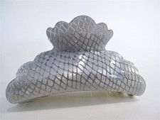 Large art deco silver glitter sparkle hair claw clip for thick hair