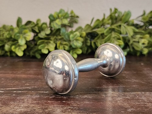 Vintage WEB Silver Company Pewter Heirloom Baby Rattle Keepsake ~ No Engravings