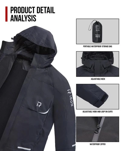 Motorcycle Rain Gear for Men Women, Rain Suit 15,000mm Rating Lightweight Bre... image 6
