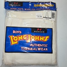 NEW Vintage JE Morgan Thermal Pants Boys XL Waffle Knit Long Johns