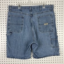Wrangler Baggy Blue Jean Shorts 38 Carpenter Hammer Work Wear VIntage 90s Worn