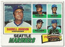 2026 Topps Heritage SEATTLE MARINERS TEAM CHECKLIST Insert 1977 50TH ANN BUYBACK