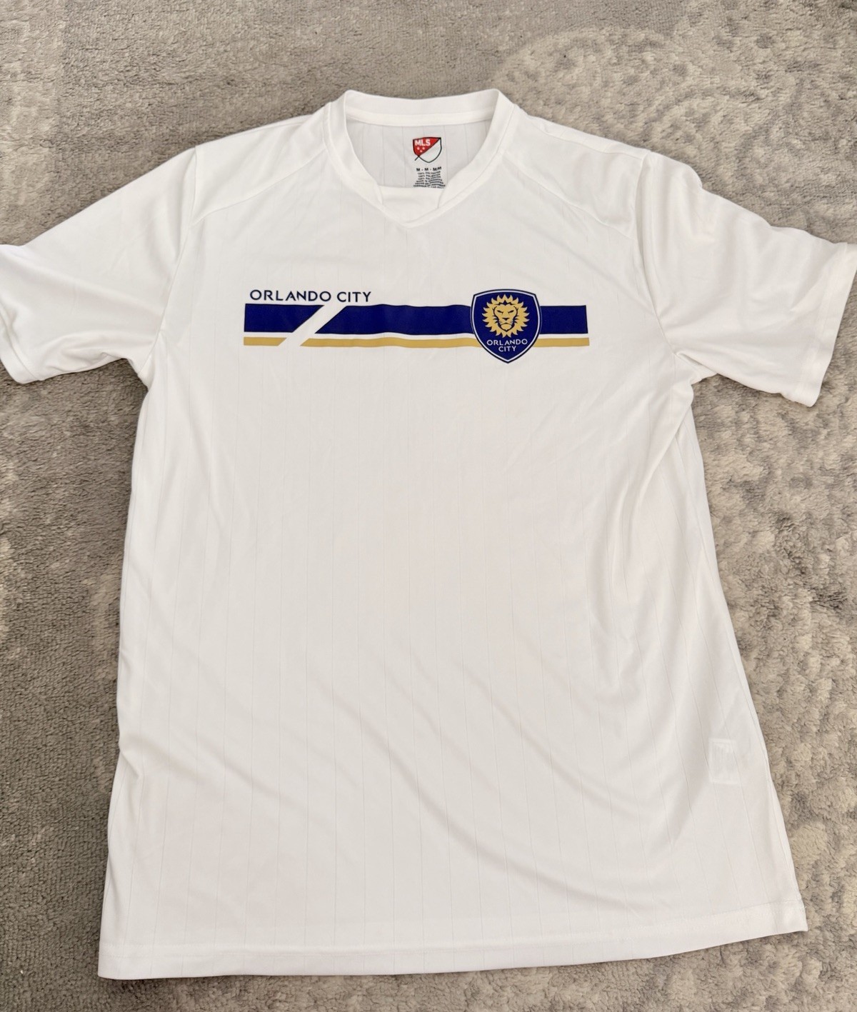 Orlando City Mls Sc Jersey Mens Size M White Top Shirt