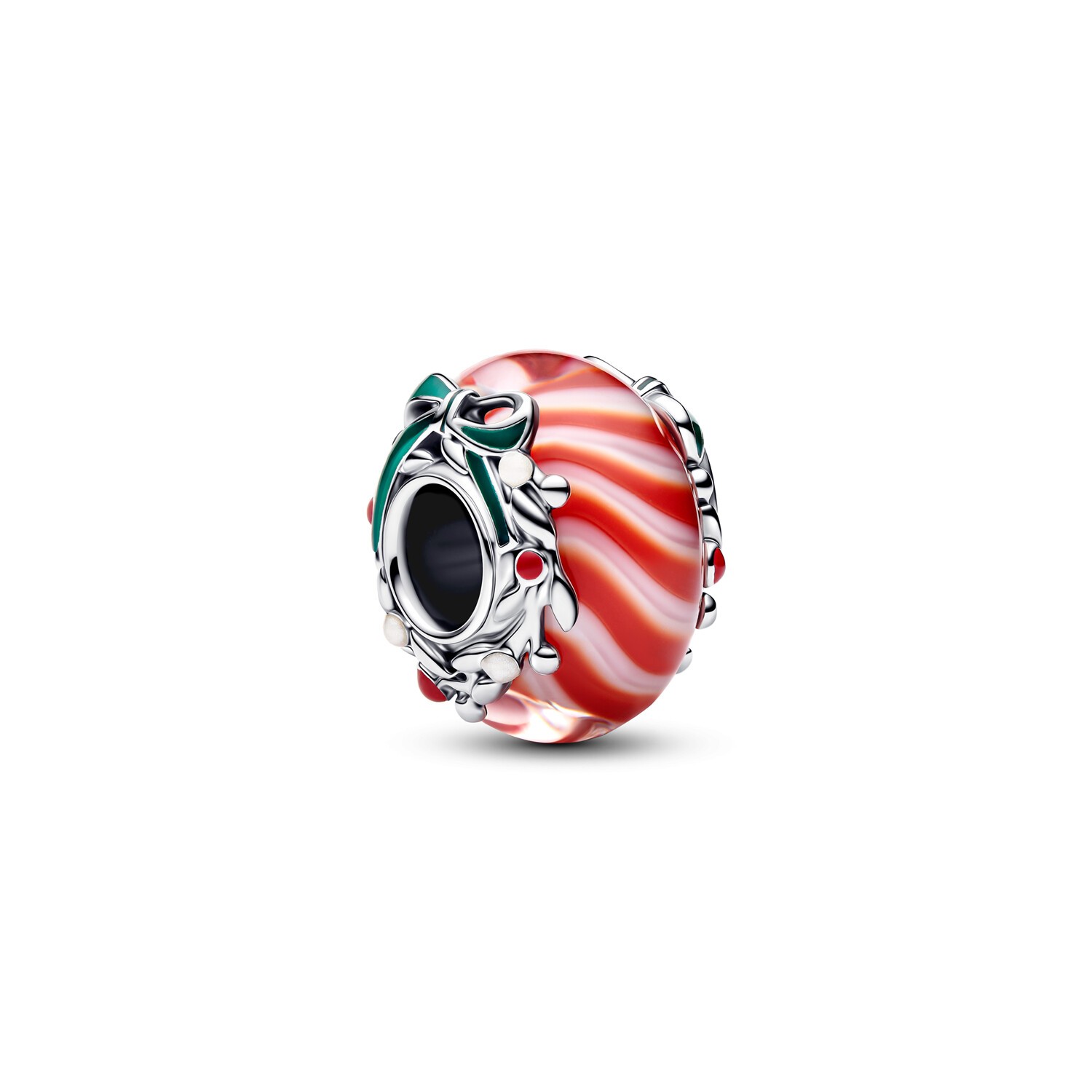 Pandora Charm-Anhänger, Zuckerstange, Rot / Silber