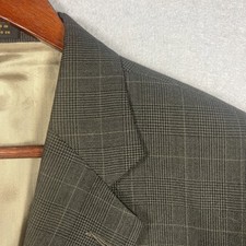 Stafford Men s Brown Sport Coat Blazer Suit Jacket Pure Wool 43 Reg Plaid