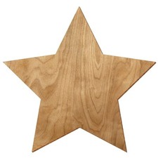 Holz Stern aus Birke rustikal beidseitig lackiert Deko Basteln 3-50cm