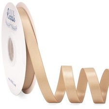 Champagne Gold Satin Ribbon Double Faced Satin 1/2 inch x Continuous 50 Yards...