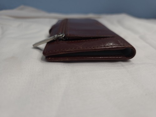 Hobo International Red/Brown Bifold Wallet with 12 Credit Card Slots - Picture 7 of 12