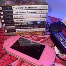 Pink PSP 1003 Console with 8 Games 1UMD Video Charger Included - Near Perfect