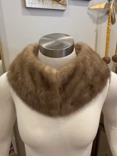 Vintage Mink Fur Collar Piece Neck Wrap Light Brown 1950's