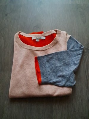 Boden Pullover Kurzarm, Wolle Viscose, rose grau orange  Gr. M 38 40 42