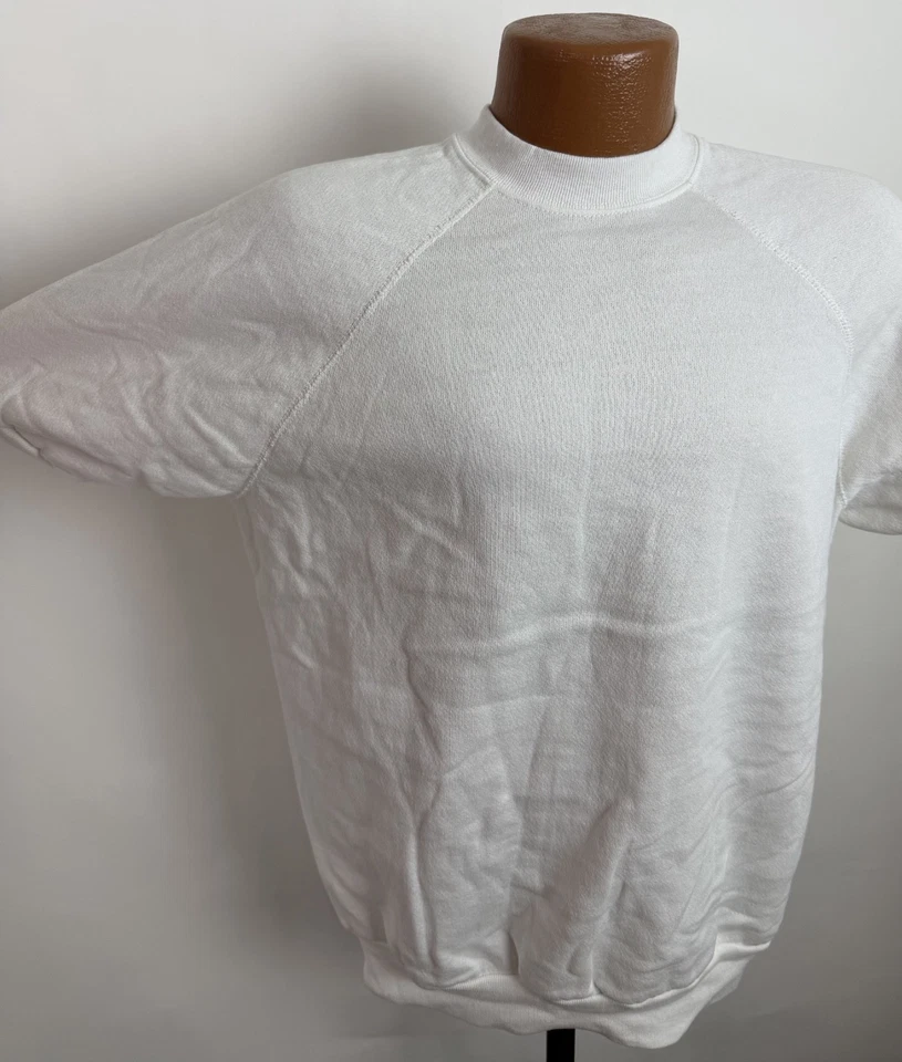 Sudadera Tultex De Colección Años 80 Para Hombres XL Blanco Raglán Cuello Redondo Manga Corta Foto 4 de 4