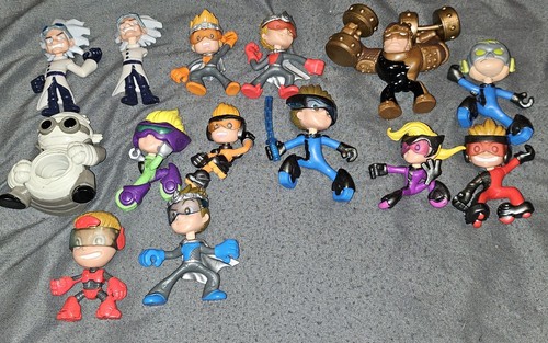Ninja Kidz Mini Figures Characters Toys 14 Lot Mummy Elemental Iron Dr Disaster