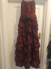 Ladies Charas Size 10 Deep Burgundy Corset Back Long Length Dress