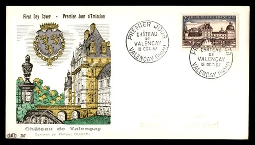 Mayfairstamps France FDC 1957 Castle Chateau de Valencay First Day Cover aax_233