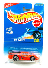 1995 Mattel Hot Wheels GT Racer 468 Lace Spoke Tampo Florescent Orange