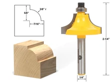 3/8" Radius Round Over Bead Edge Forming Router Bit - 1/4" Shank - Yonico 13174q