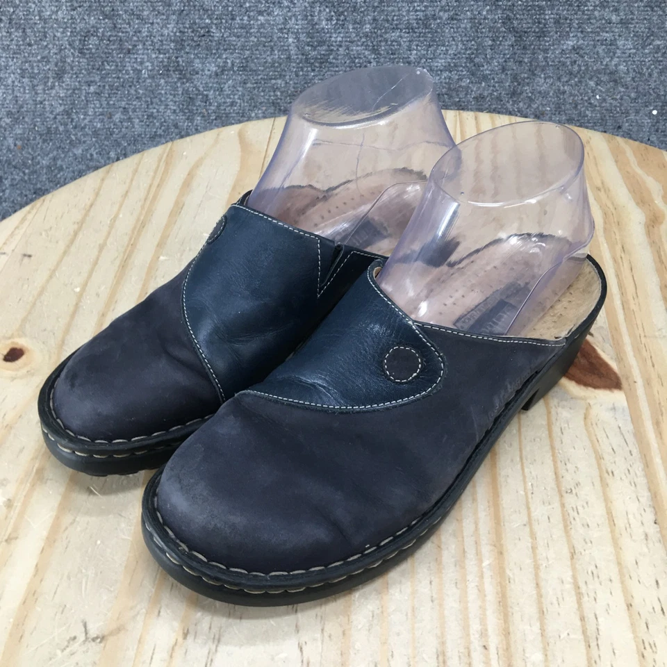 Josef Seibel Shoes Womens 37 Blue Mule Clogs Leather Slip On Casual Round Toe - Image 3 of 4