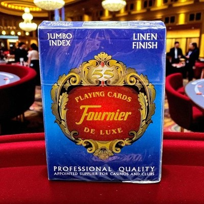 Fournier 818 Leinenoptik Poker Spielkarten (blau)