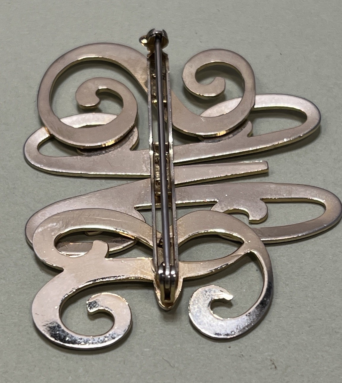Vintage Cursive Monogram Initials Brooch Pin BWS … - image 6